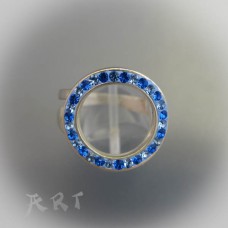 Сребърен дамски пръстен с камъни Swarovski R-340